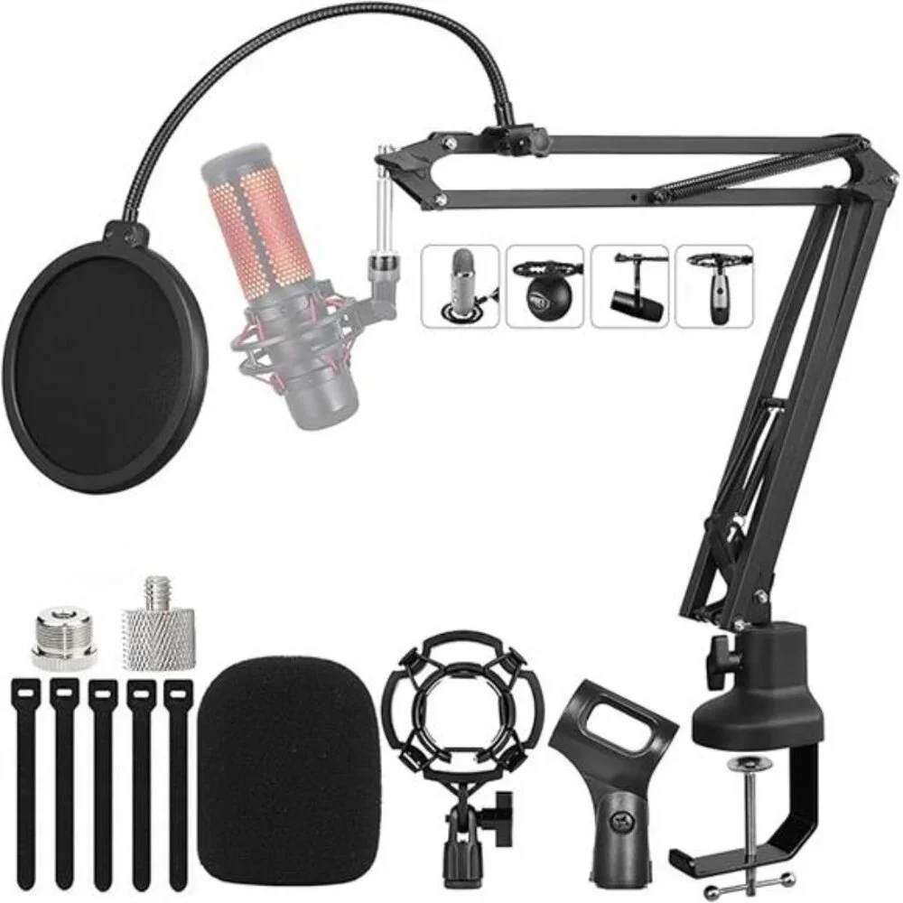 Boom Arm Suspension Mic Heavy Duty Microphone Arm for Blue Yeti, Hyperx Quadcast